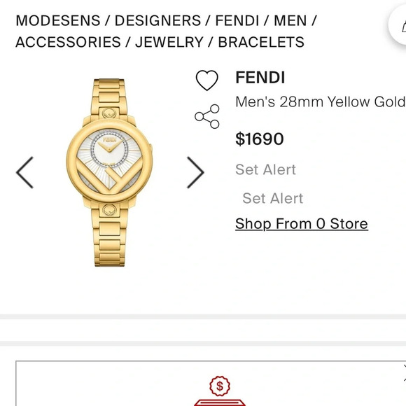 Fendi gold plated watch - Picture 5 of 5